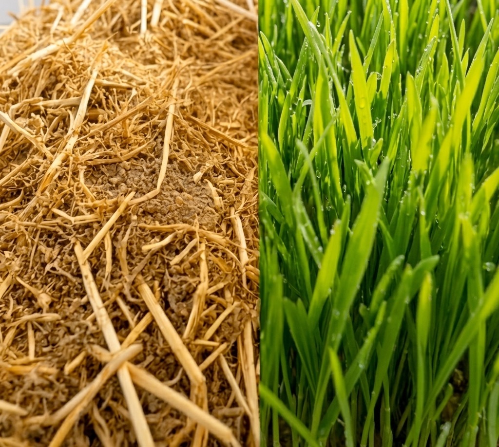 Fresh Nutri Ankurit Feed being eaten by cows at Gau Shala