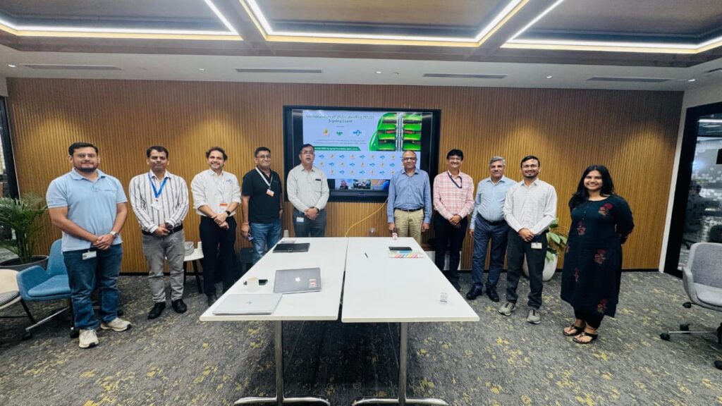 MoU signing meeting between members of AEGF led by Mr. Rajendra Jog & Mr. Vikram Borade and Shunya Agritech represeneted by Mr. Ritesh Raj Gupta & Mr. Laxman Pai.