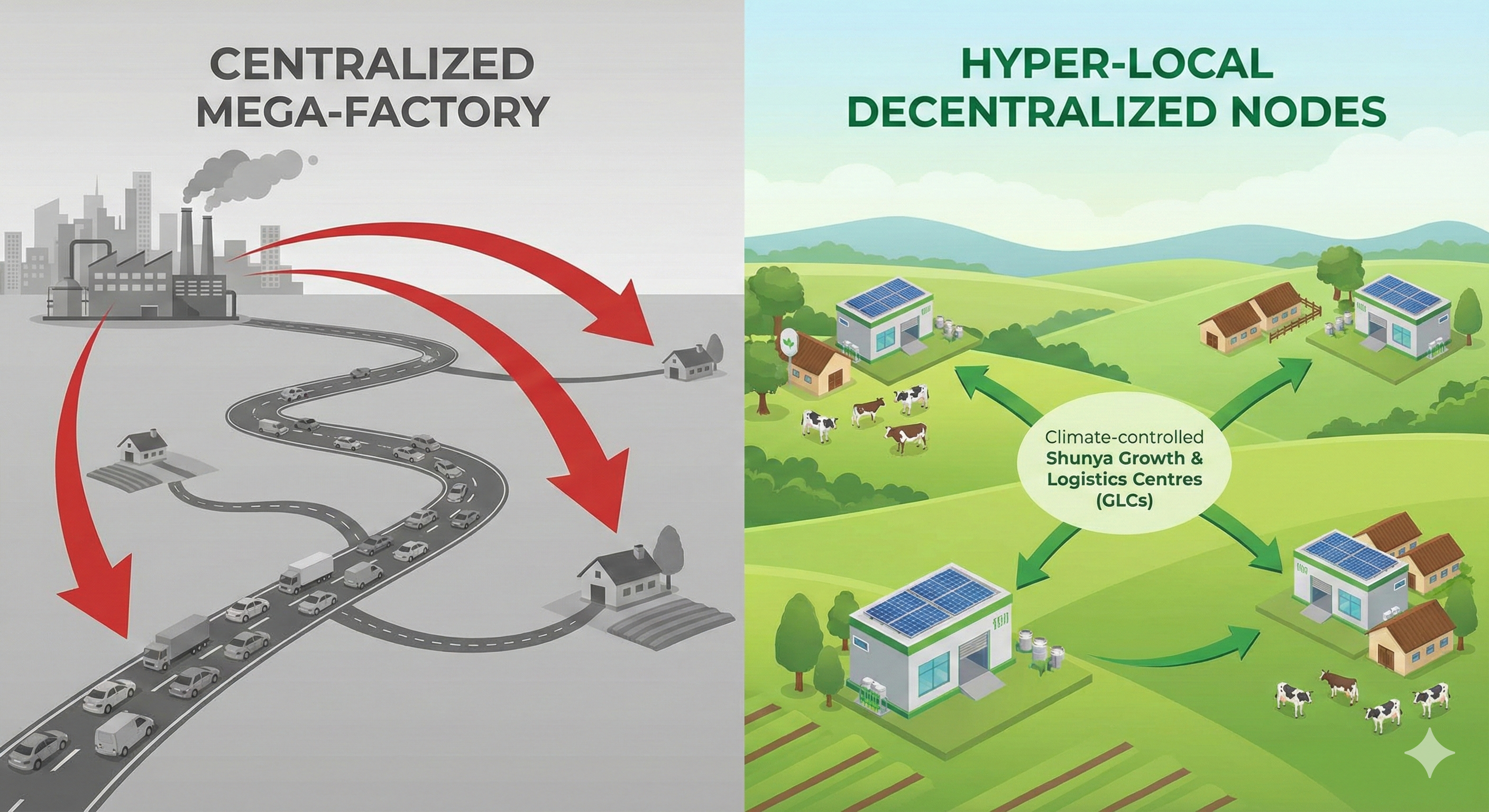 How Shunya is challenging the standard practice of centralised production to produce & deliver fresh hydroponic green fodder from hyper-local GLCs