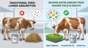 image shows hows hydroponic fodder consistently delivers better mineral nutrition to cattle