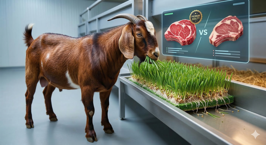 Hydroponic Fodder aids in improving not only the productivity in Goat and Sheep farming but also the quality of the meat. As consumer evolve, the industry is evolving to look at nutrition more proactively to get a better dressing % and higher value from their livestock
